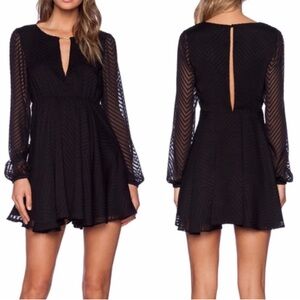 Lovers + Friends Lana Long Sleeve Dress Black M